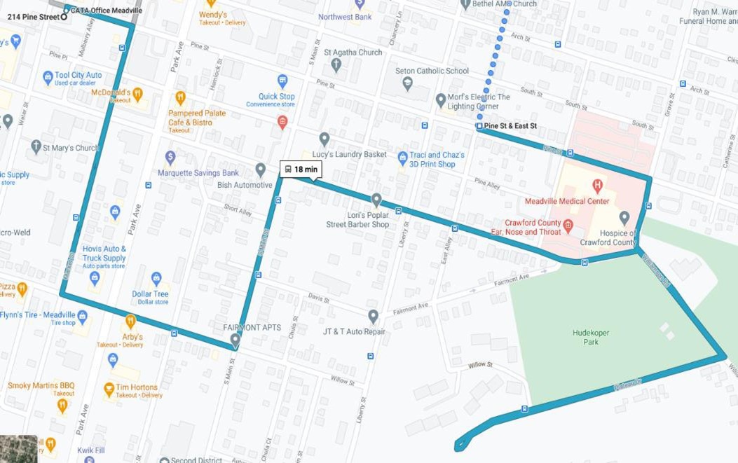 Routing Options map