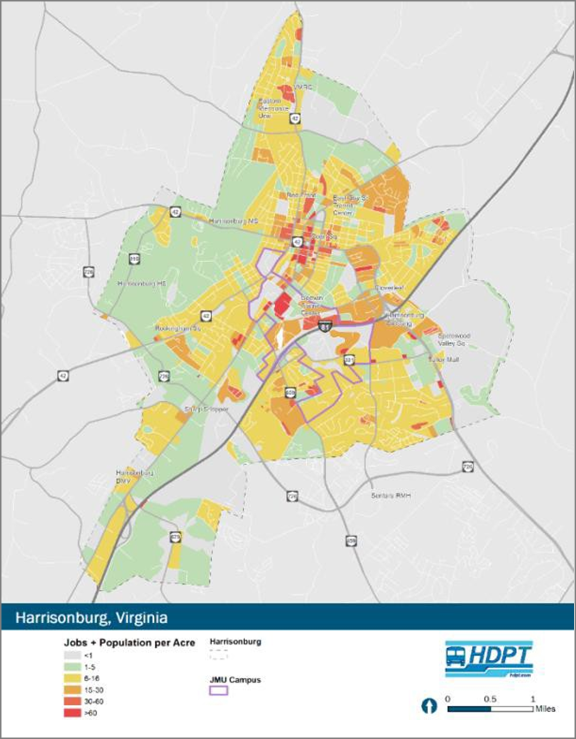 Shot showing Jobs and Population Density, Harrisonburg.