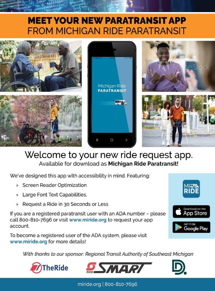 Marketing Materials for Michigan RIde Paratransit