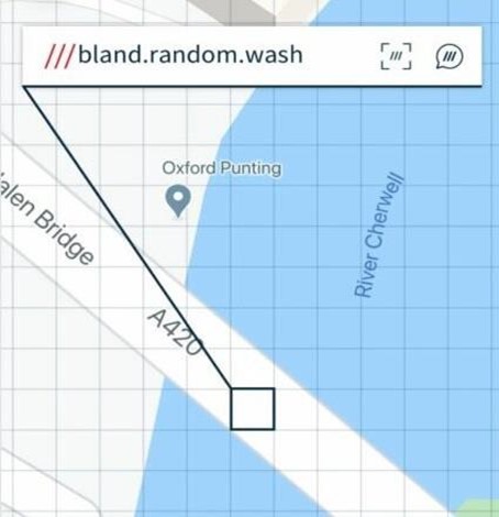 Location map in What3Words