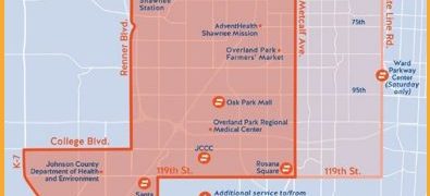 Map of the RideKC microtransit service area