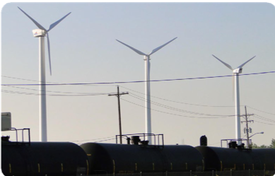 Three wind turbines in Layfayette, IN